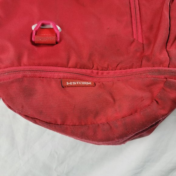 Under Armour Hustle 4.0 Red Backpack Expandable Lightweight Casual Travel - Picture 5 of 13